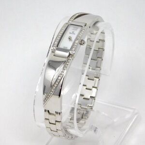 Vintage Bulova Womens Watch MOP Dial 14mm Silver Tone 96T63 Crystals Ladies Cuff